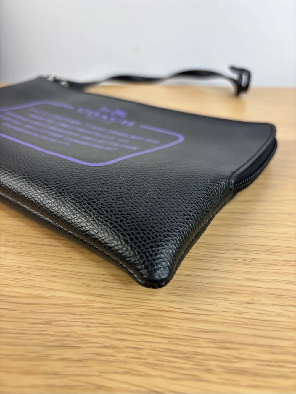 Replacement Black/Purple Coach Storypatch Creed Pebbled Leather Pouch